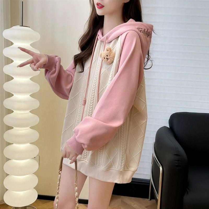 Winter Clothing Essentials For Women - 핑크 여성 후드 탑 귀여운 Y