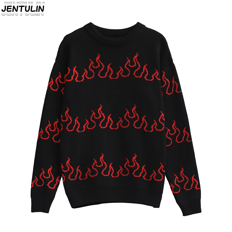 Winter Clothing Trends 2025 - 남녀 공용 플레임 니트 선물, 배색