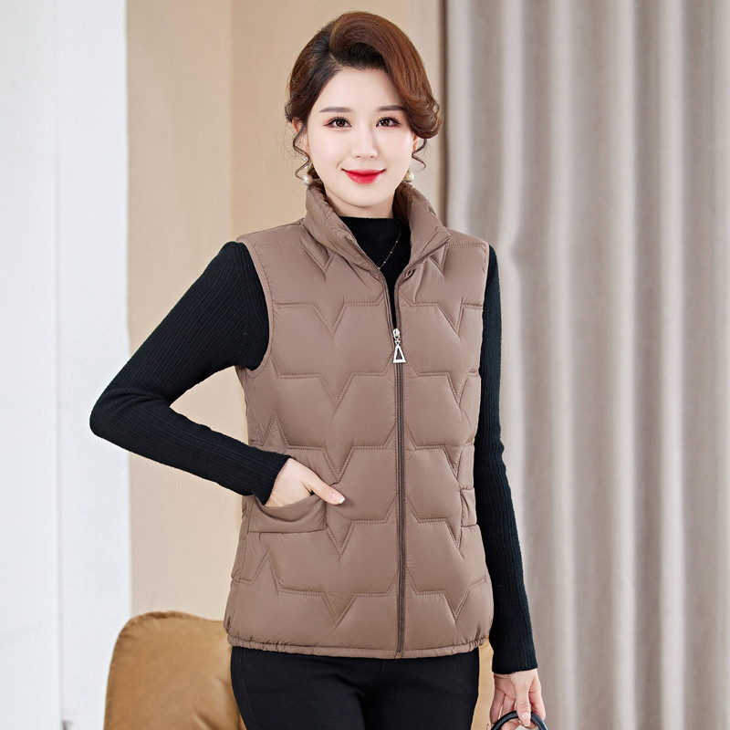 Padded Vest Gilet - 여성 플러스 사이즈 스탠드 칼라 패딩