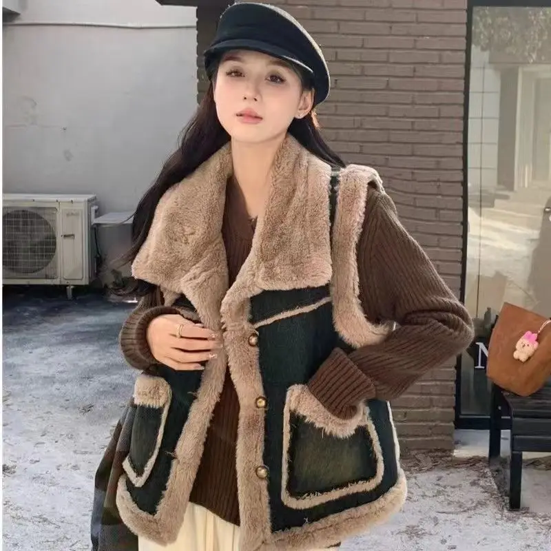 Padded Vest Gilet - 레이디 밍크 벨벳 질레트 가벼운 패딩