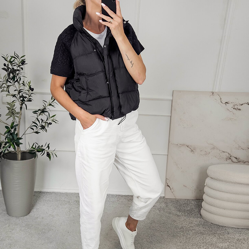 여성용 세련된 크롭 푸퍼 베스트 민소매 케이블 니트 패 - Padded Vest Gilet 리뷰 및 가격