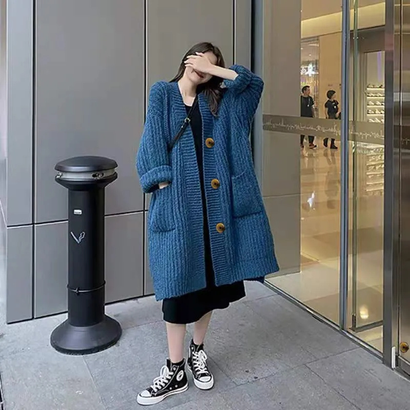 버클과 버튼 없는 레이지 스타일 스웨터 가디건 두꺼운  - Winter Clothing Trends 2025 Women'S 리뷰 및 가격