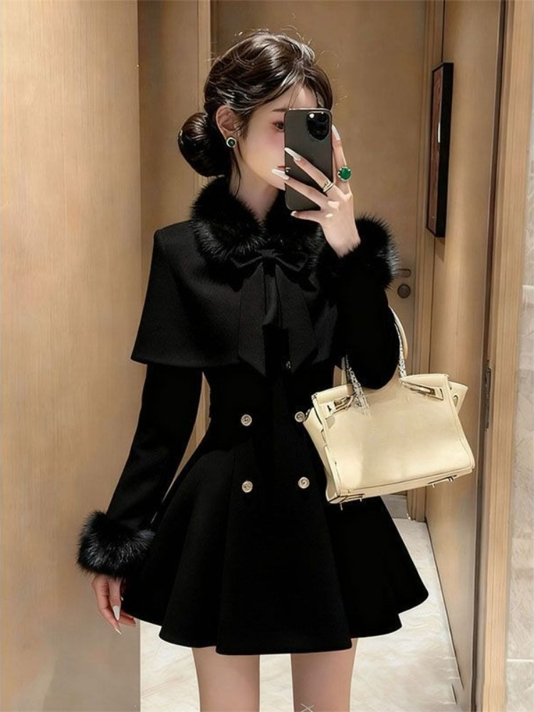 프렌치 엘레강트 빈티지 울 2피스 세트 여성용 인조 모 - Winter Clothing Trends 2025 리뷰 및 가격