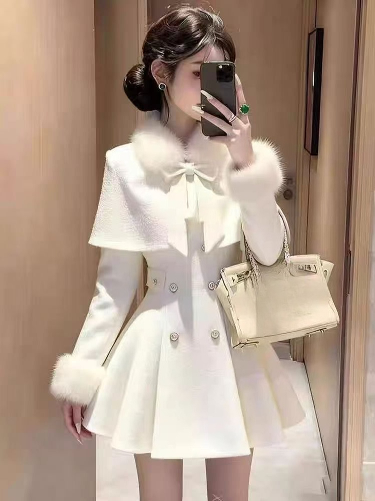 프렌치 엘레강트 빈티지 울 2피스 세트 여성용 인조 모 - Winter Clothing Trends 2025 리뷰 및 가격