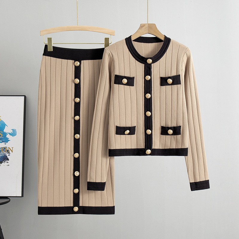 여성 가을, 겨울 새로운 오-넥 카디건 니트 스커트 세 - Winter Clothing Sale 리뷰 및 가격