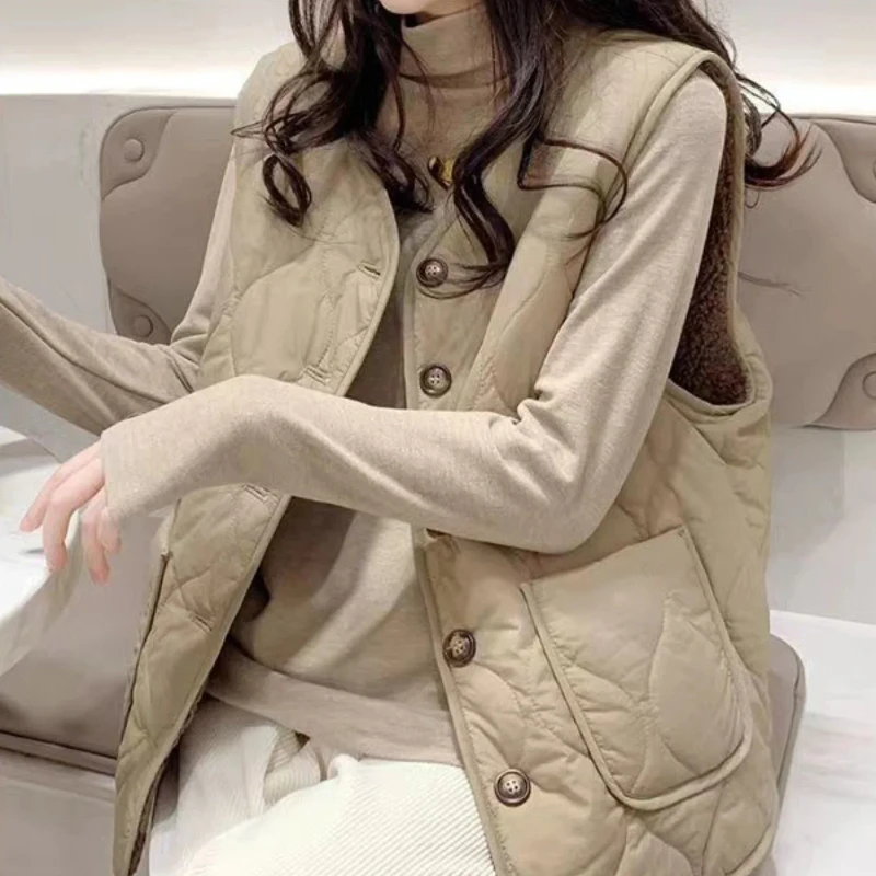 따뜻한 여성용 패딩 코튼 조끼 퀼팅 한국 스타일 트렌드 - Padded Vest Gilet 리뷰 및 가격