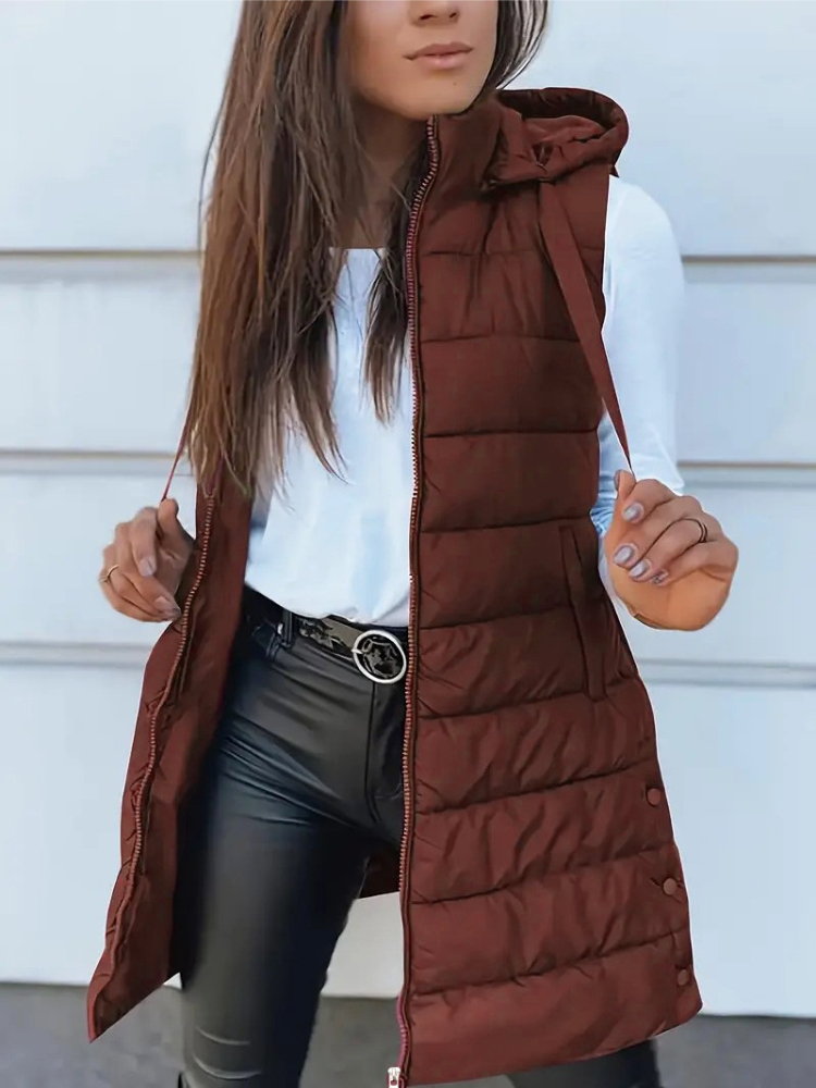 가을 겨울 여성 조끼 캐주얼 지퍼 업 퀼트 패딩 후드  - Padded Vest Gilet 리뷰 및 가격