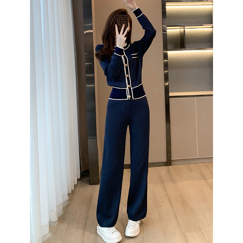 가을 겨울 스트라이프 니트 바지 2 조각 세트 여성 한 - Winter Clothing Kit 리뷰 및 가격