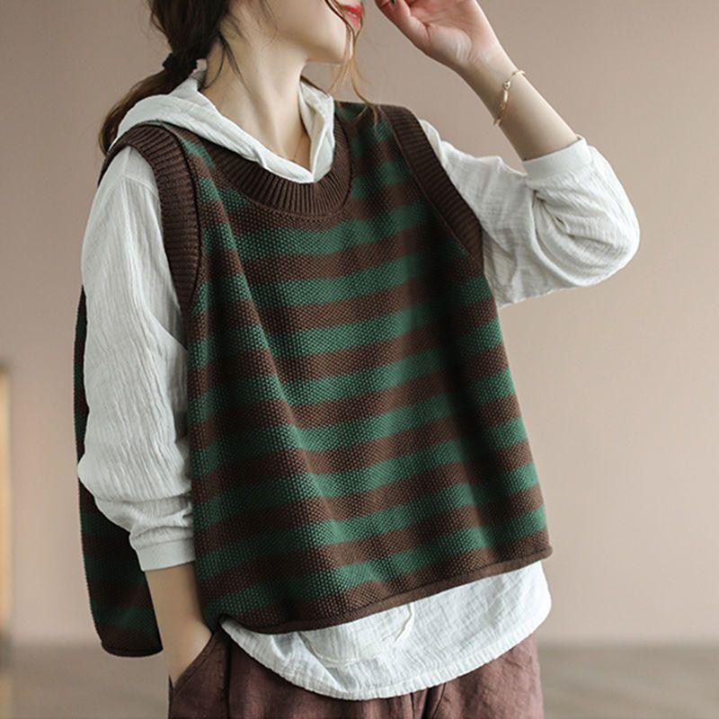 여성용 니트 조끼 스트라이프 라이트 웜 의류 트렌드 2 - Winter Clothing Trends 2025 Women'S 리뷰 및 가격