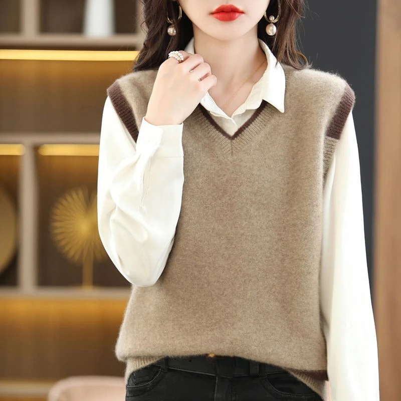 여성용 스웨터 빈티지 솔리드 민소매 조끼 가을 겨울 신 - Winter Clothing Trends 2025 Women'S 리뷰 및 가격