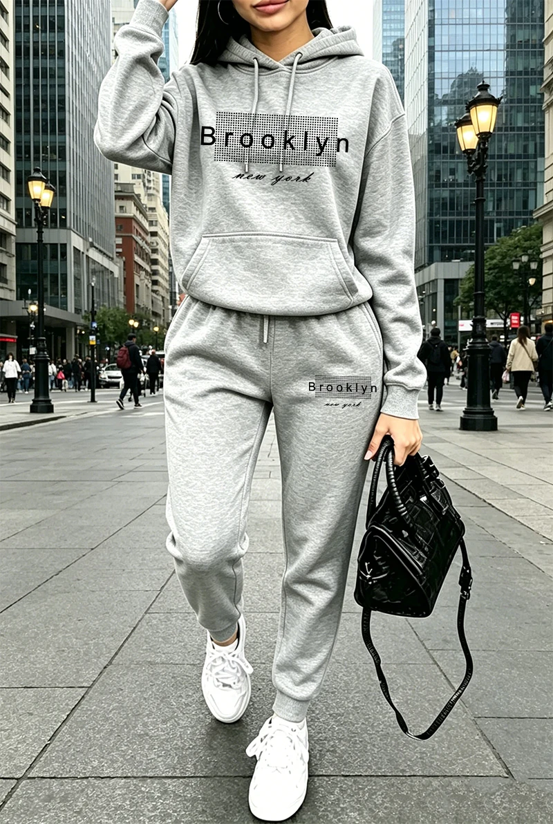 여성 트레이닝복 프린팅 캐주얼 후드티 스웨트셔츠 야외  - Winter Clothing Fashion 리뷰 및 가격