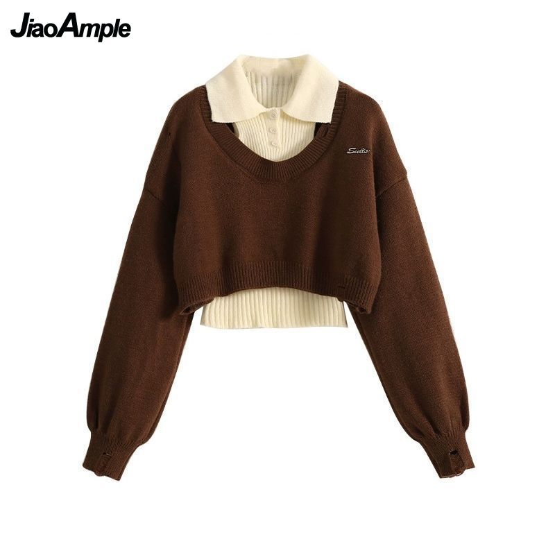 여성용 빈티지 니트 스웨터, 조끼, 데님 미디 스커트, - Winter Clothing Kit 리뷰 및 가격