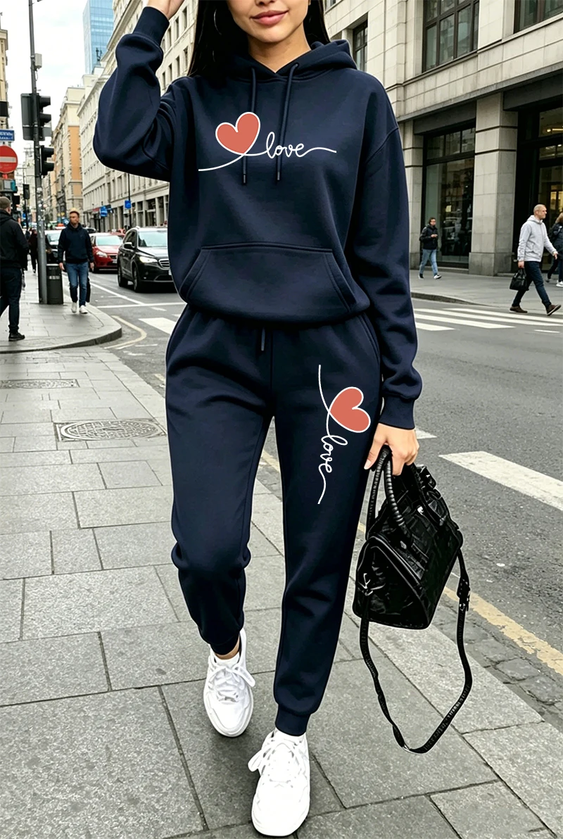 여성 트레이닝복 프린트 캐주얼 긴팔 후드티 스웨트셔츠  - Winter Clothing Fashion 리뷰 및 가격