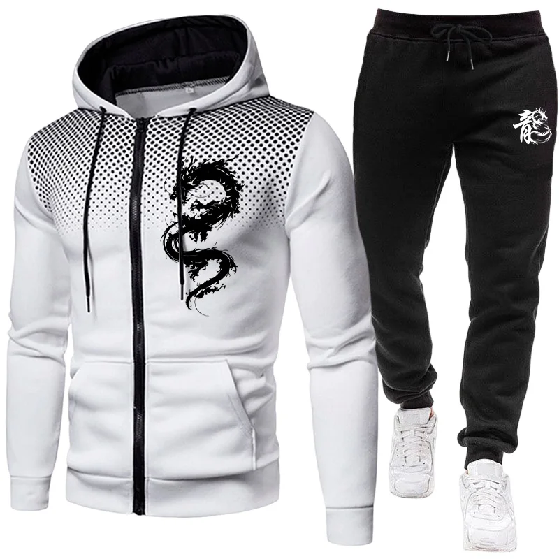 남성용 파리 드래곤 패턴 패션 프린트 세트 투피스 세트 - Winter Clothing Kit 리뷰 및 가격