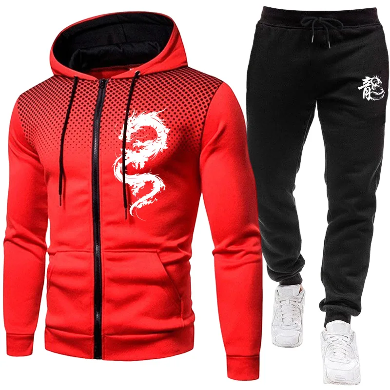 남성용 파리 드래곤 패턴 패션 프린트 세트 투피스 세트 - Winter Clothing Kit 리뷰 및 가격