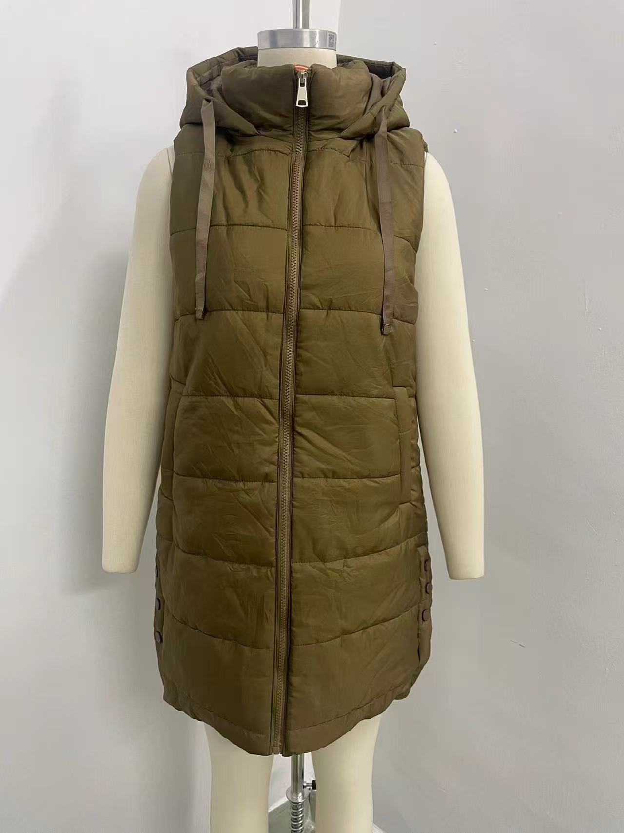 여성용 중간 길이 후드 코튼 패딩 조끼 민소매 퍼프 질 - Padded Vest Gilet 리뷰 및 가격